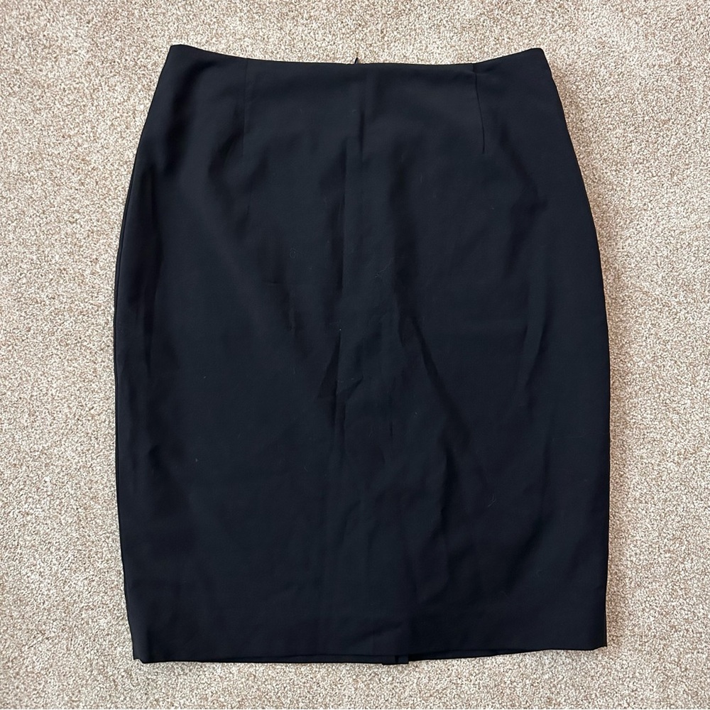 Antonio Melani Black Wool Blend Stretch Pencil Skirt Career Office Size 4
